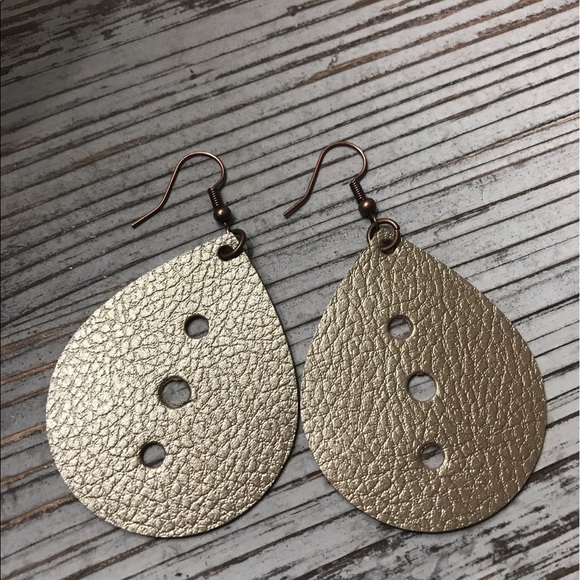 Hidden Grace. Handmade Faux Leather Earrings - Picture 1 of 1